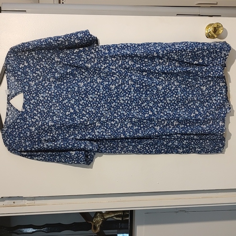 Old Navy Blue Floral Dress With Cut Out Back Size XXL